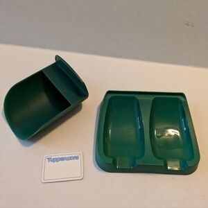 Tupperware Bundle with green scoop, magnet, and green spoon rest